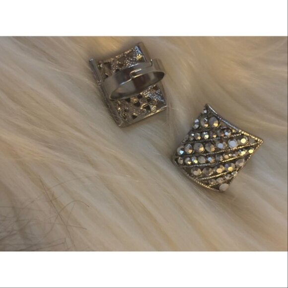 Gorgeous Vintage-Inspired Square Studded Adjustable Statement Ring NWT - Picture 3 of 4